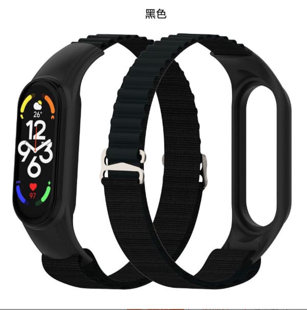 Nylon urrem til Xiaomi Smart Band 76543 Sort