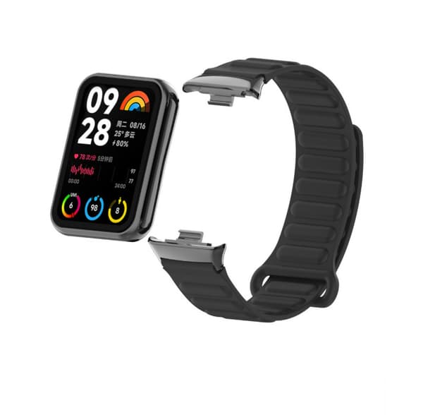 INF Silikoni kellohihna Xiaomi Band 9/8 Prolle Musta