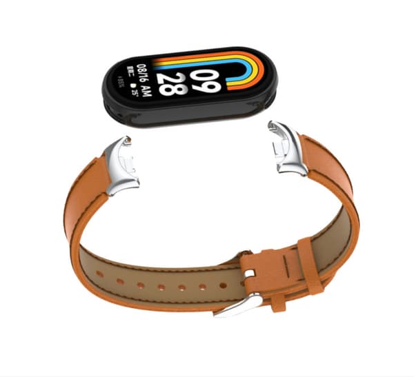 INF Xiaomi Band 9/8 NFC-hihna metalliliittimellä Ruskea