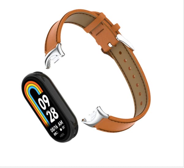 INF Xiaomi Band 9/8 NFC-hihna metalliliittimellä Ruskea