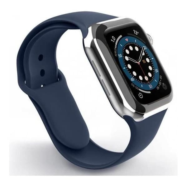 Swissten silikonrem, kompatibel med Apple Watch 38 och 40 mm - Marinblå
