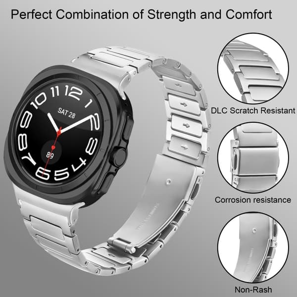 INF Samsung Watch 7 47MM stropp - rustfritt stål metallbånd