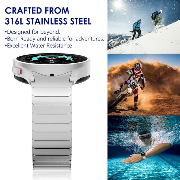 INF Sølvfarvet urrem i rustfrit stål til Samsung Watch 6/5/4