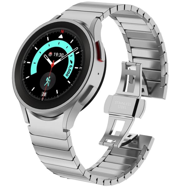 INF Sølvfarvet urrem i rustfrit stål til Samsung Watch 6/5/4