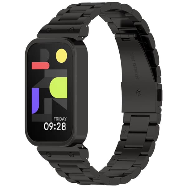 INF Ruostumattomasta teräksestä valmistettu ranneke Xiaomi Band 9 Active- ja Redmi Band 3 -laitteille