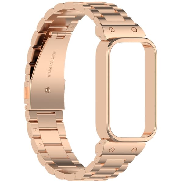 INF Ruostumattomasta teräksestä valmistettu ranneke Xiaomi Band 9 Active- ja Redmi Band 3 -laitteille Ruusukulta