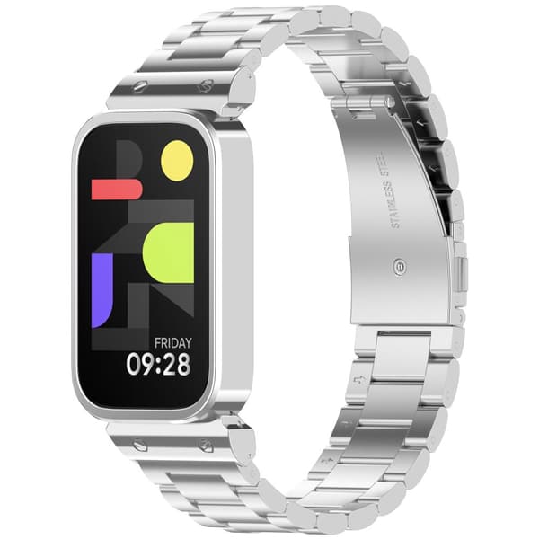 INF Rem i rustfritt stål for Xiaomi Band 9 Active og Redmi Band 3