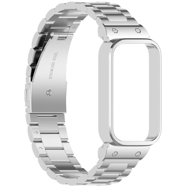 INF Urrem i rustfrit stål til Xiaomi Band 9 Active & Redmi Band 3 Sølv