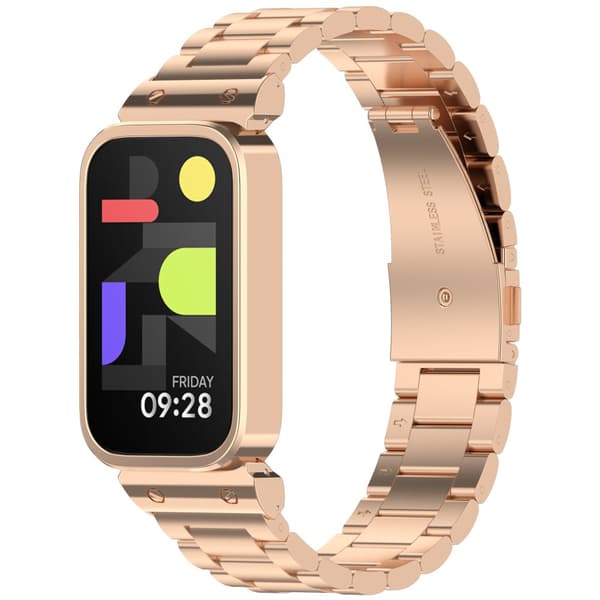 INF Rem i rustfritt stål for Xiaomi Band 9 Active og Redmi Band 3
