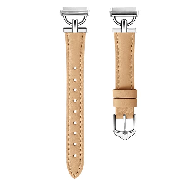 INF Armband i äkta läder för Fitbit Versa 3/4/Sense - Khaki