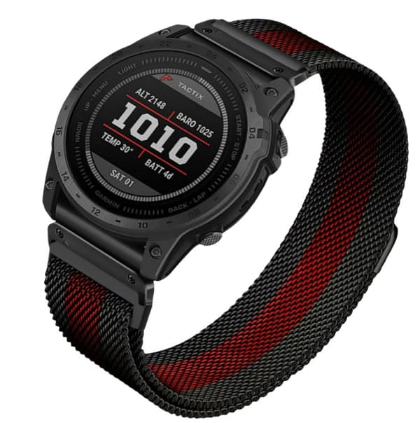 INF Garmin Fenix 7X Pro/Fenix 58 -metalliranneke, pikakiinnitys, milanolaistyylinen, ruostumaton teräs