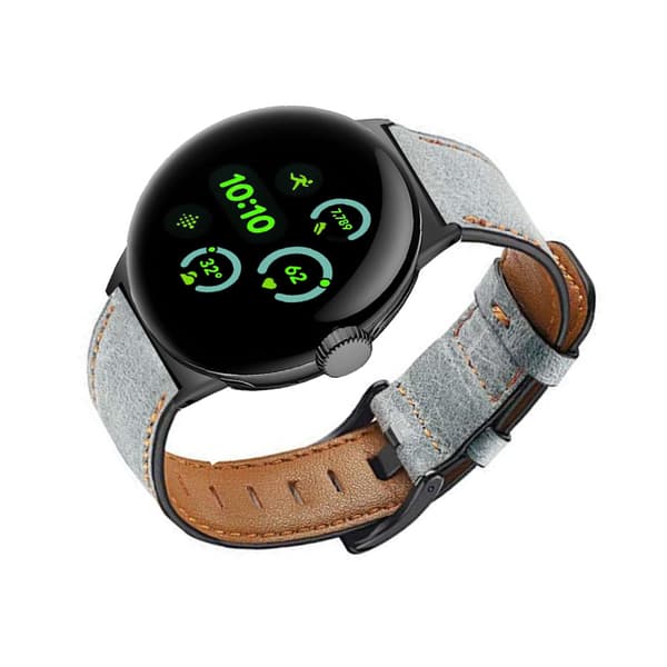 INF Rem i ægte læder til Google Pixel Watch 3 (45 mm) - Grå