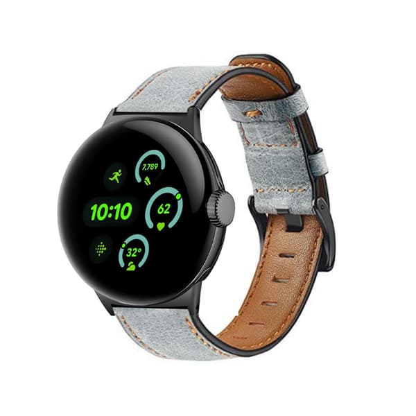 INF Rem i ægte læder til Google Pixel Watch 3 (45 mm) - Grå
