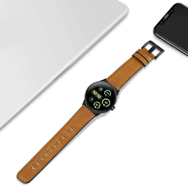 INF Rem i ægte læder til Google Pixel Watch 3 (45 mm) - Brun