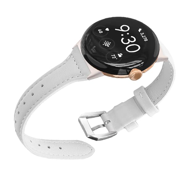 INF Ekta lærreim til Google Pixel Watch 3 45mm - Hvit