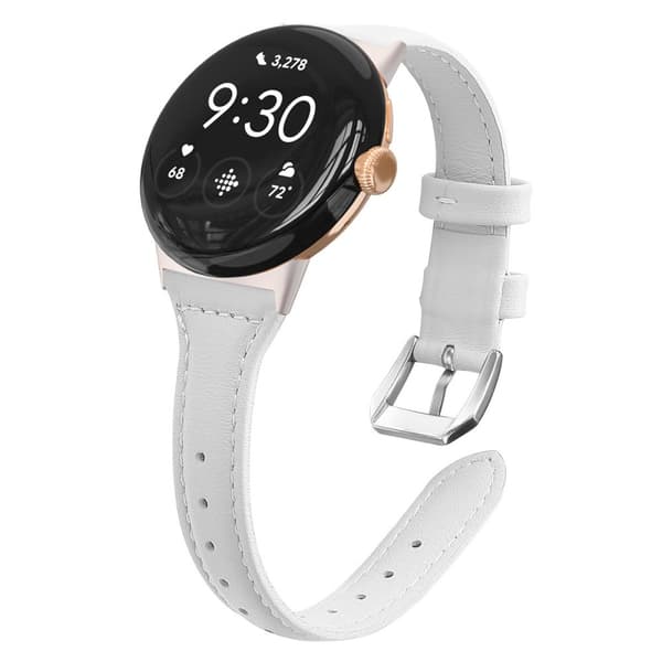 INF Ekta lærreim til Google Pixel Watch 3 45mm - Hvit