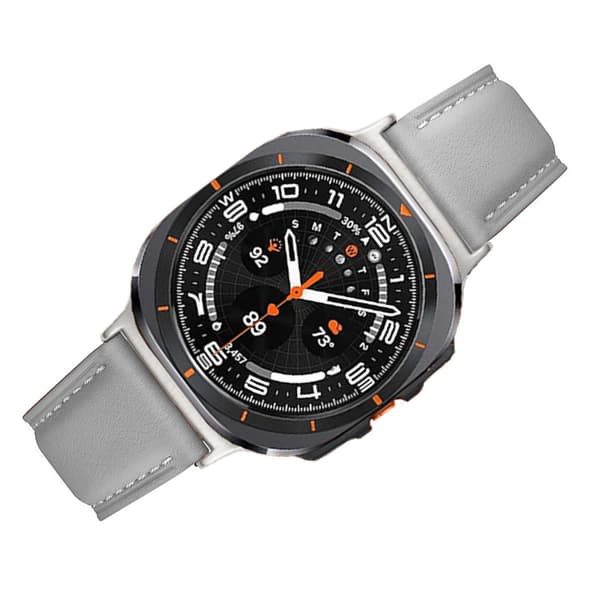 INF Armband i äkta läder för Samsung Watch 7 Ultra (47 mm) - Grå