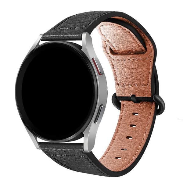 INF Klockarmband i äkta läder - Svart - 22 mm