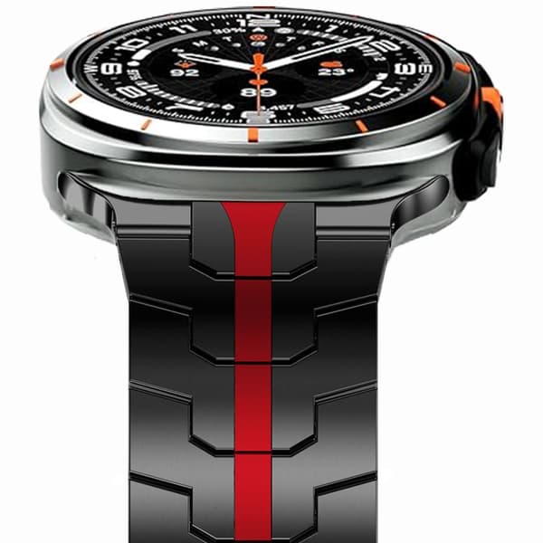 INF Svart og rød klokkereim for Samsung Watch 7 Ultra (47 mm)
