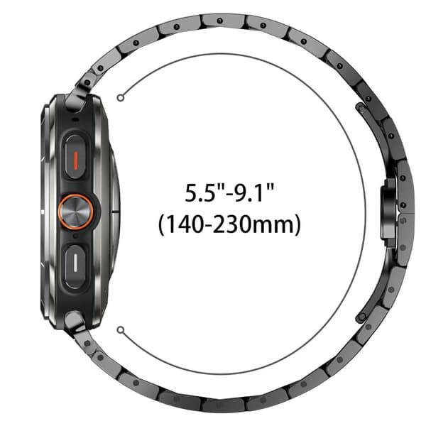 INF Sort urrem i rustfrit stål til Samsung Watch 7 Ultra (47 mm)