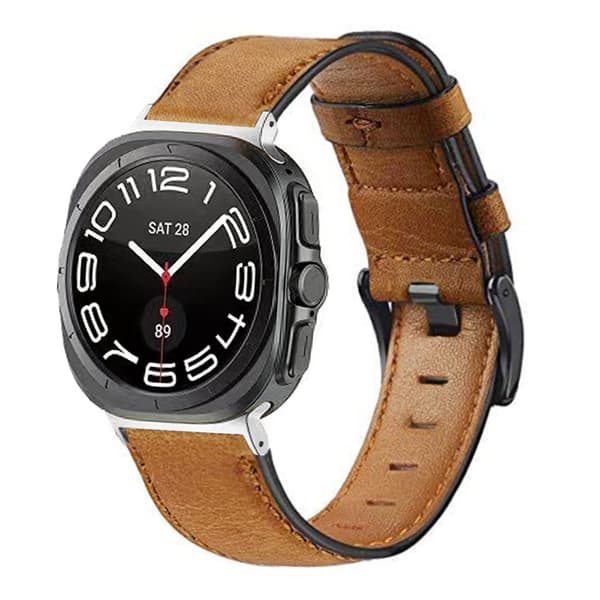 INF Rem i ægte læder til Samsung Watch 7 (Ultra 47 mm) - Brun