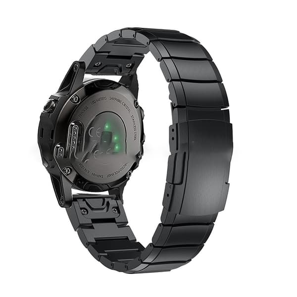 INF Ruostumattomasta teräksestä valmistettu kellohihna Garmin Fenix 8/7/6/5 - 43 mm - musta