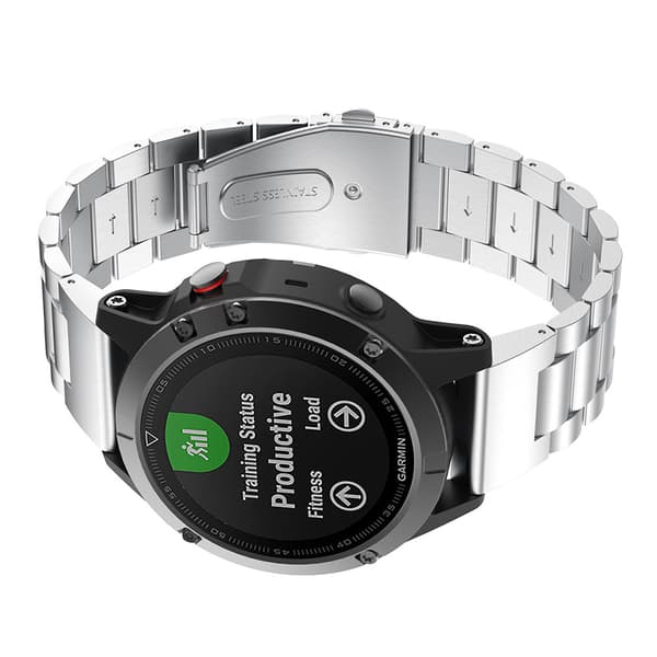 INF Sølv rustfrit stål urrem 26mm til Fenix 5x/6x/7X/8 51mm