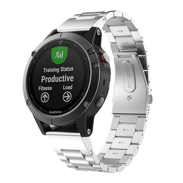 INF Sølv rustfrit stål urrem 26mm til Fenix 5x/6x/7X/8 51mm