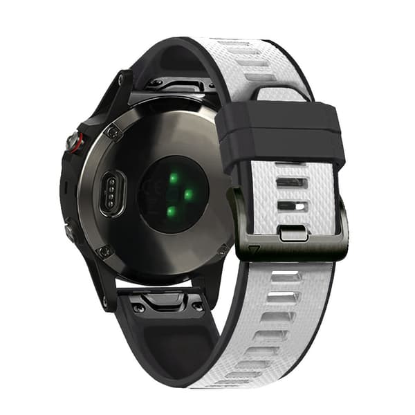 INF Hvit og svart silikonreim for Fenix 6/22 mm
