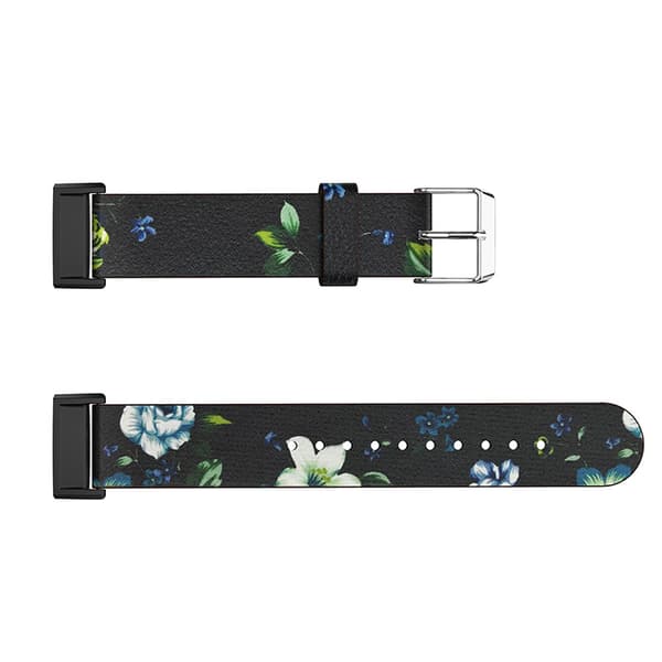 INF Sort & Blå Peony Læder Urrem til Fitbit Charge 4/3