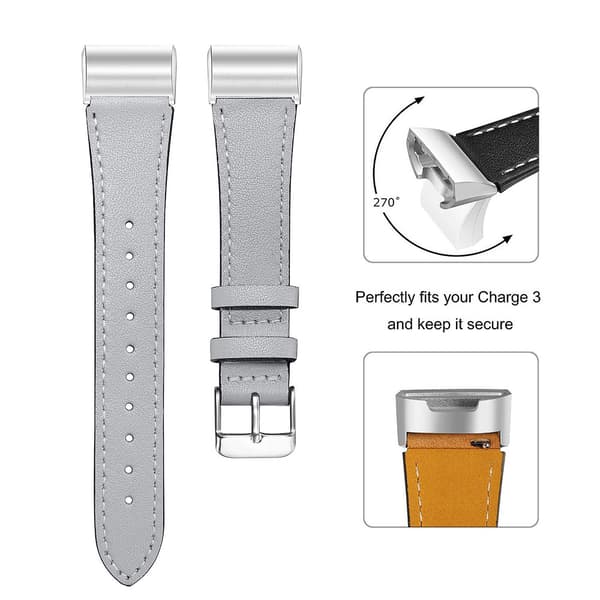 INF Armband i äkta läder för Fitbit Charge 3/4