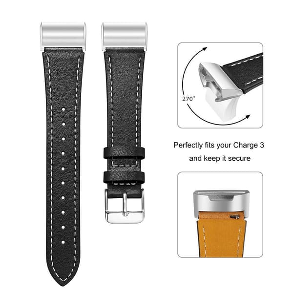INF Armband i äkta läder för Fitbit Charge 3/4