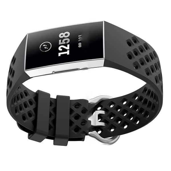 INF Svart liten silikonreim for Fitbit Charge 3