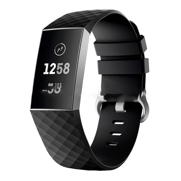 INF Svart silikonarmband för Fitbit Charge 4/3 - Liten