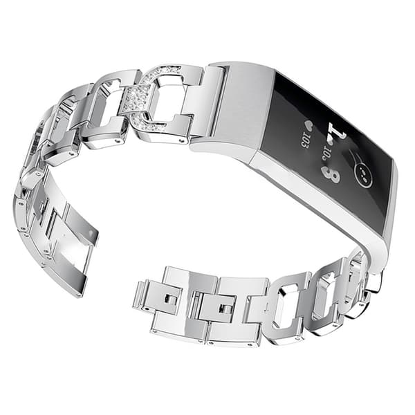 INF Sølvfarvet urrem i rustfrit stål til Fitbit Charge 3/4