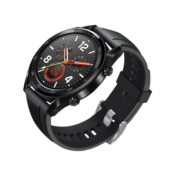 INF Silikon klokkereim for Huawei Watch GT/GT2 - 22mm svart med sølvspenne