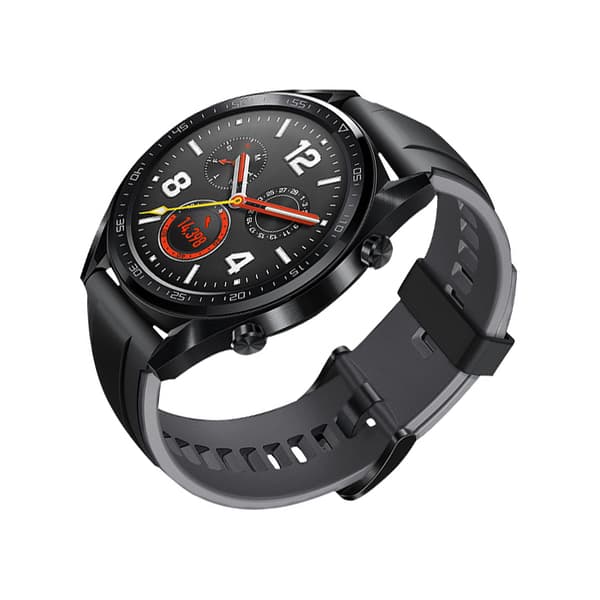 INF Musta ja harmaa silikoninen ranneke 22 mm - 9022 - GT-älykelloille