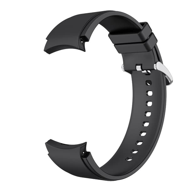 INF Silikoneurrem til kvinder 9138 - Sort med sølvspænde - 20 mm til Samsung Galaxy Watch 4/5
