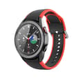 Miniatyrbild 1 av 4: INF Tvåfärgat silikonarmband för Samsung Watch 4/5 - Svart/Röd - 20 mm
