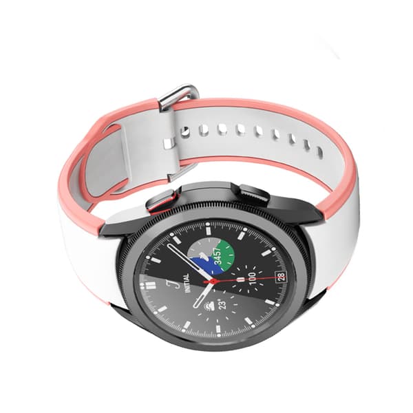 INF Silikonarmband för Samsung Galaxy Watch 4/5 - 20mm Vit/Rosa