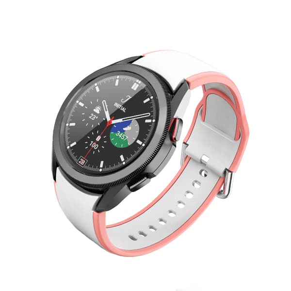 INF Silikonarmband för Samsung Galaxy Watch 4/5 - 20mm Vit/Rosa