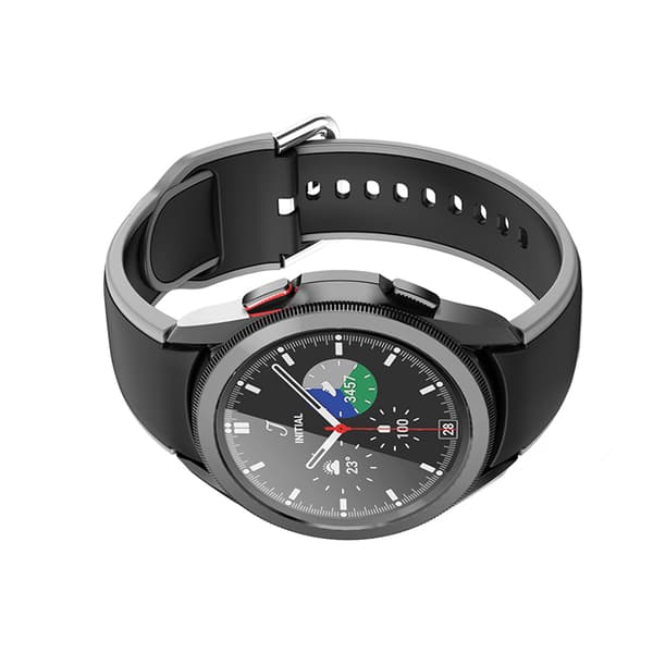 INF Tvåfärgat silikonarmband för Samsung Watch 4/5 - Svart/Grå - 20 mm