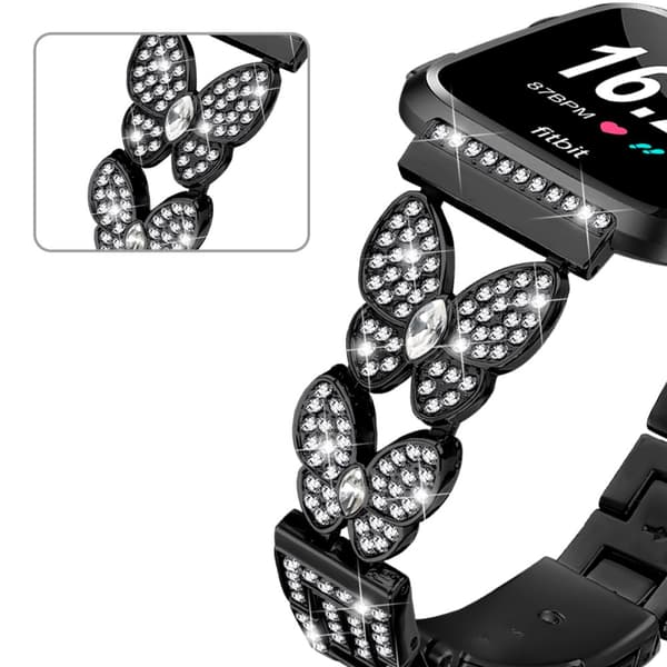 INF Diamant Fitbit Versa-reim, metallklokke rem kompatibel med Versa/Versa 2/Lute