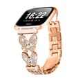 Miniatyrbild 1 av 5: INF Roséguld Dubbel Fjärilsspänne Diamant Inlagt Klockarmband för Fitbit Versa