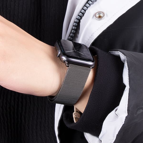 INF Milaneselarmband i rostfritt stål i grafit till Apple Watch