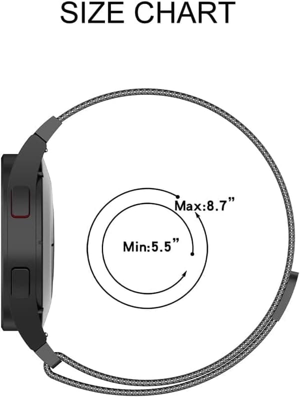 Klockarmband för Samsung Galaxy Watch 4 20mm/Rostfritt stål Justerbar ersättningsrem, Mesh metallrem med magneter - Rose Gold