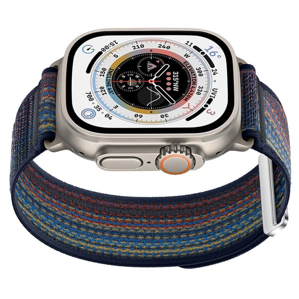 INF Flettet nylon sportsrem til Apple Watch Blå+orange S