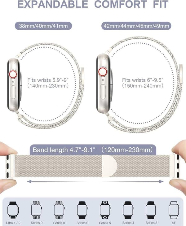 För Apple Watch Band 38 mm 40 mm 41 mm, Klockarmband för kvinnor och män för Apple