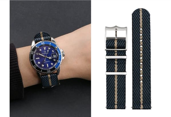 INF NATO-nailoninen Jacquard-kellonhihna