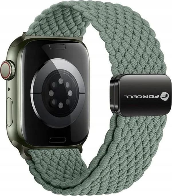 Forcell F-DESIGN FA02 magnetarmband i nylon för APPLE Watch 38 / 40 / 41 mm olivgrön